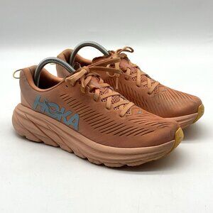 Hoka One One Rincon 3 Coral Pink Mesh Athletic Running Shoes - Women's Size 9B